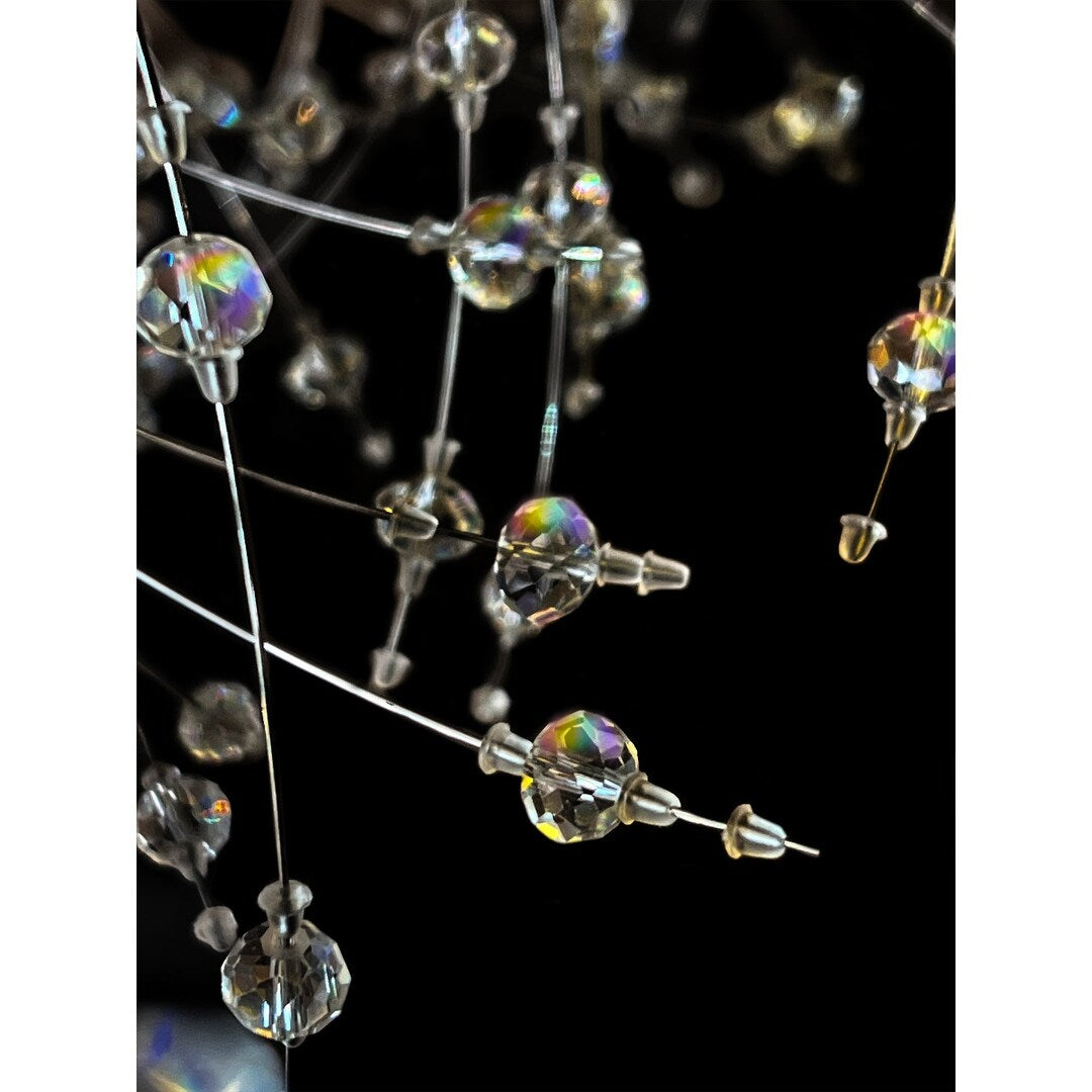 Luminaire suspendu en cristal à motif d'étoile, 47 pouces de large