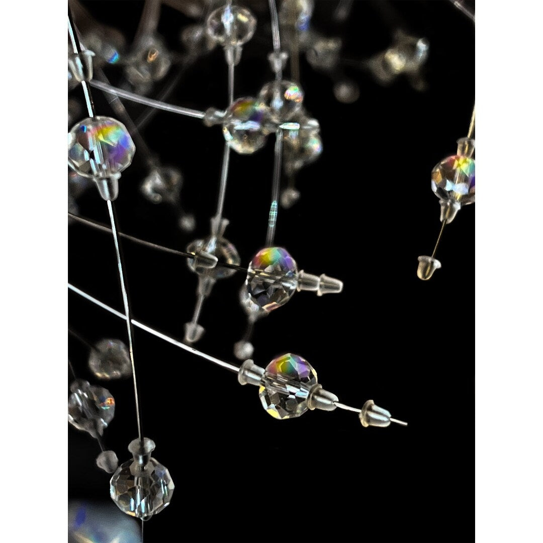 Luminaire suspendu en cristal à motif d'étoile, 47 pouces de large