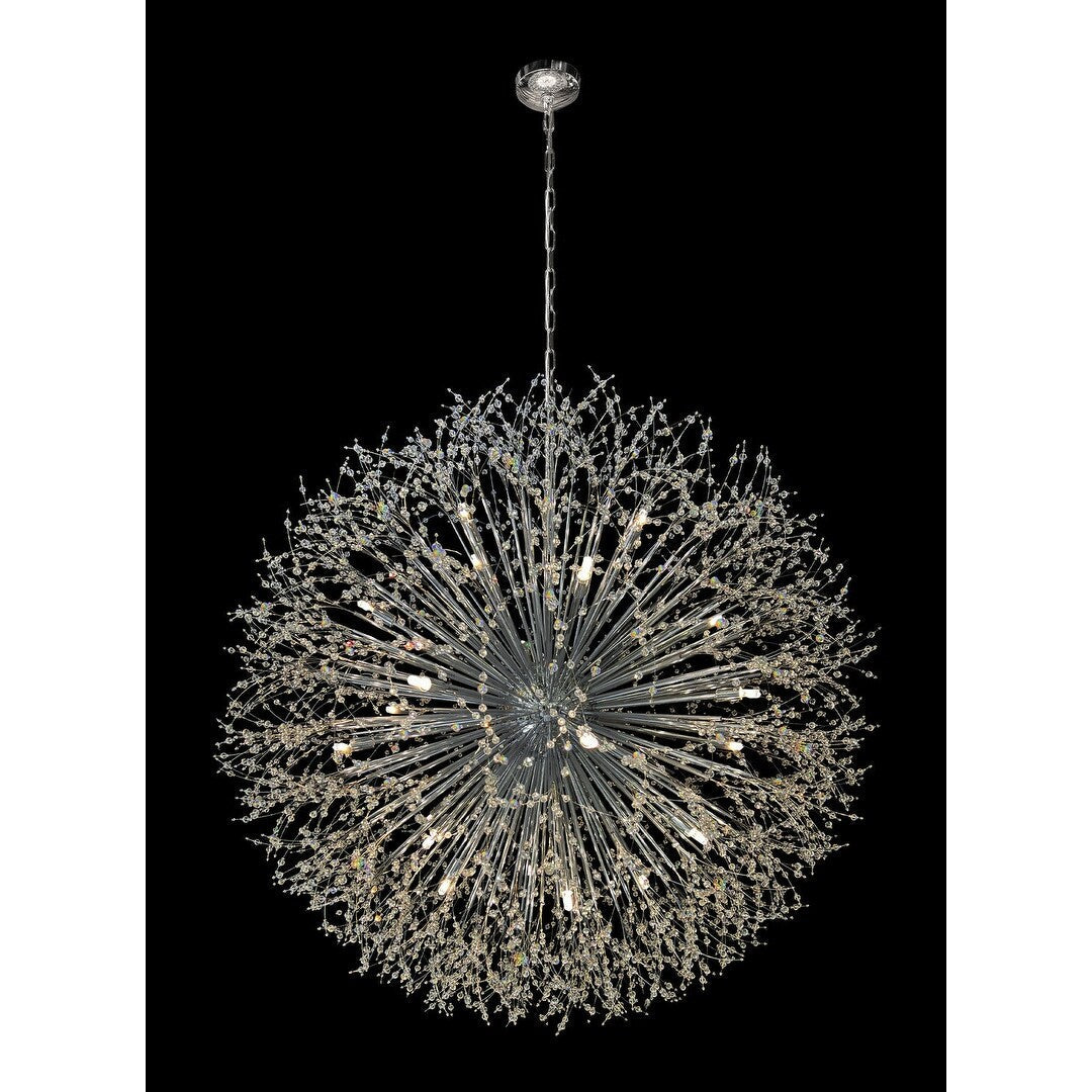 Luminaire suspendu en cristal à motif d'étoile, 47 pouces de large