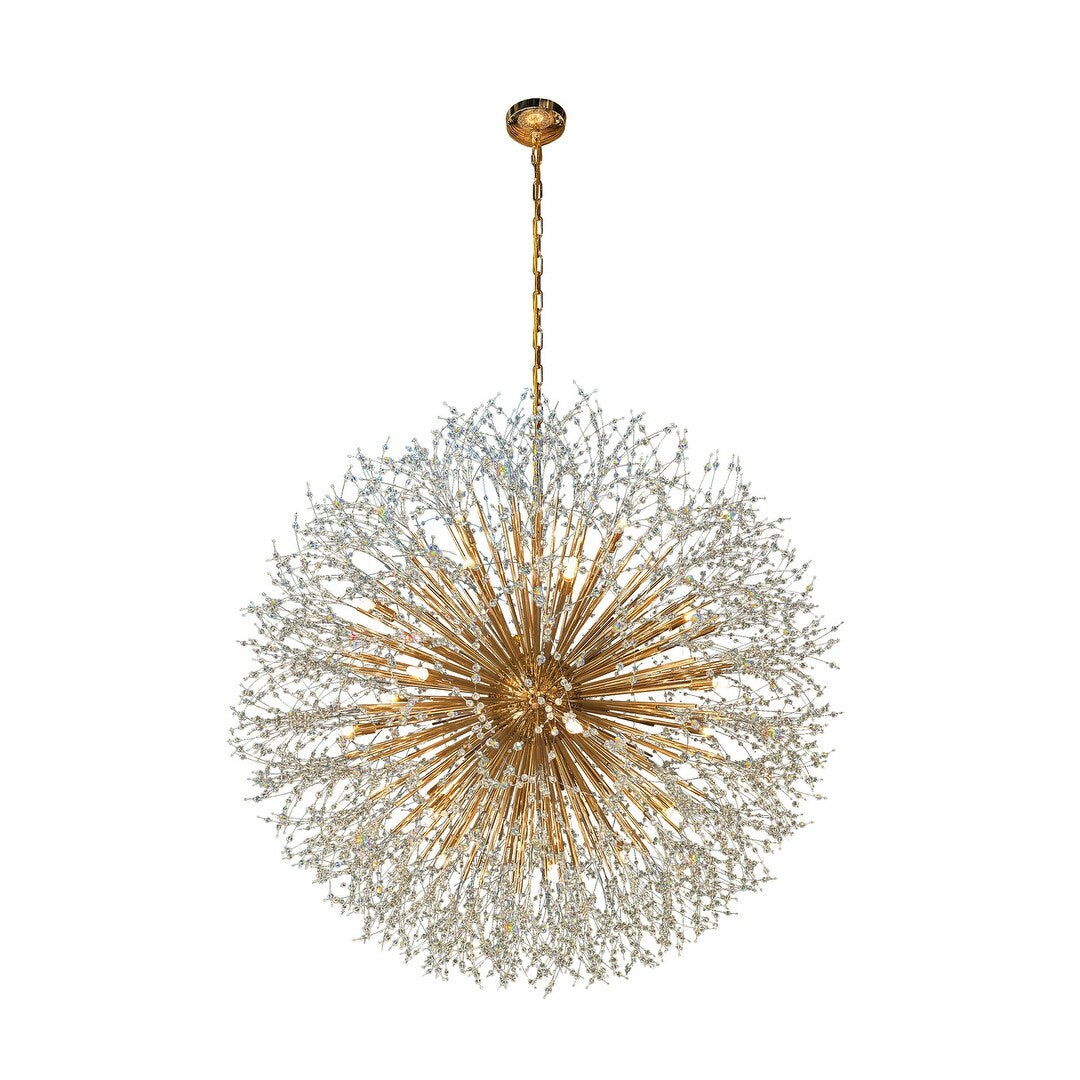 Luminaire suspendu en cristal à motif d'étoile, 47 pouces de large