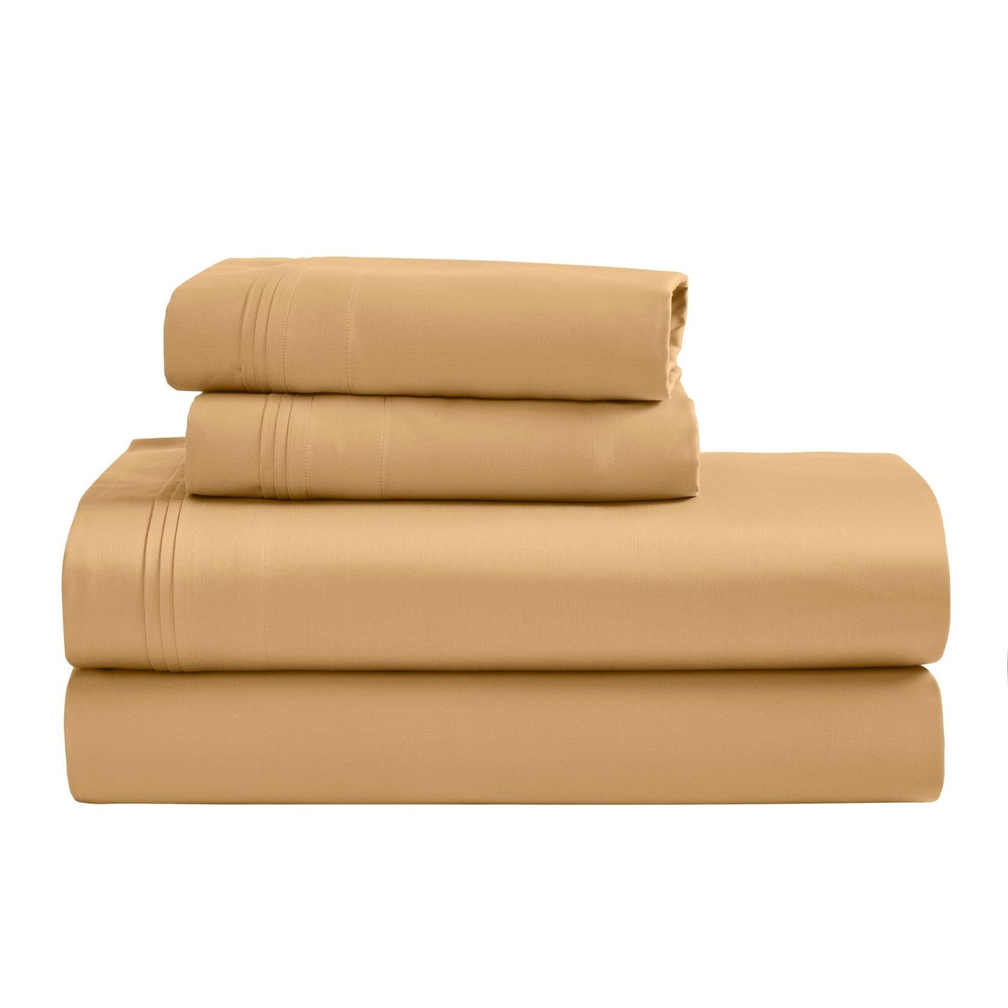 Jeu de draps uni en coton égyptien supérieur, 1500 fils, avec poche profonde.