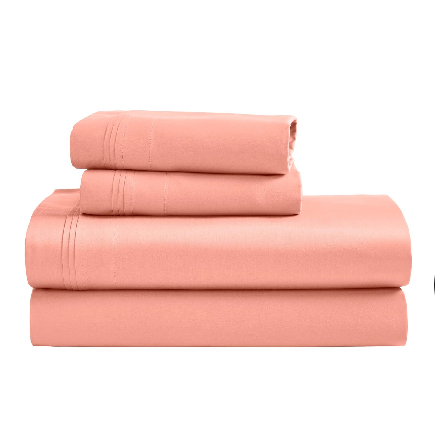 Jeu de draps uni en coton égyptien supérieur, 1500 fils, avec poche profonde.