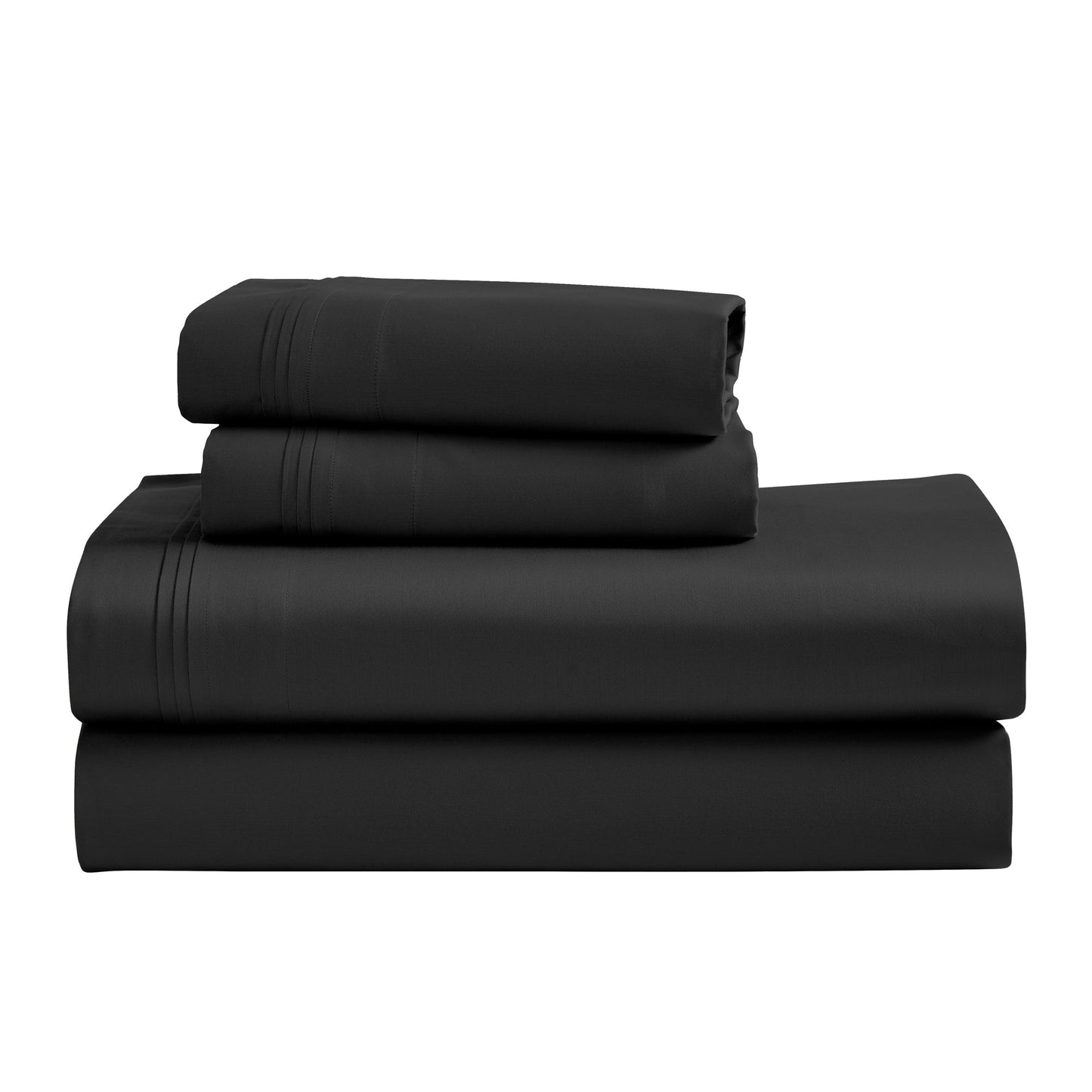 Jeu de draps uni en coton égyptien supérieur, 1500 fils, avec poche profonde.