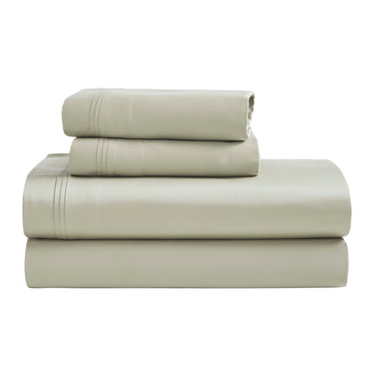 Jeu de draps uni en coton égyptien supérieur, 1500 fils, avec poche profonde.