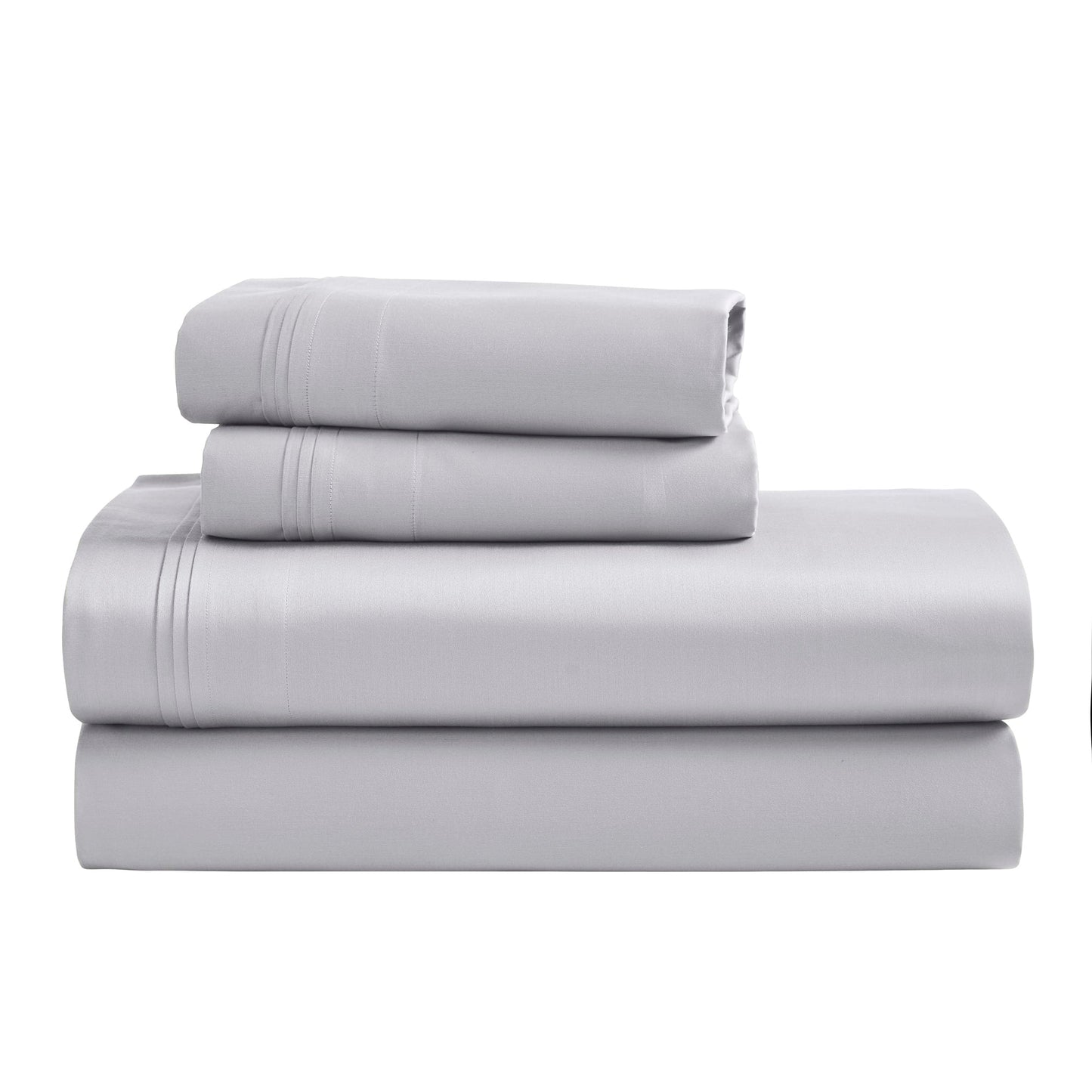 Jeu de draps uni en coton égyptien supérieur, 1500 fils, avec poche profonde.