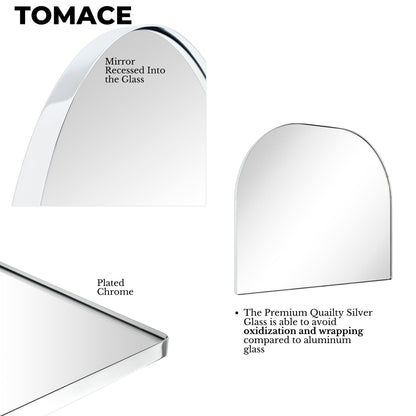TEHOME Dezerae Grand miroir à arche pour cheminée, 102 cm (L) x 81 cm (H)
