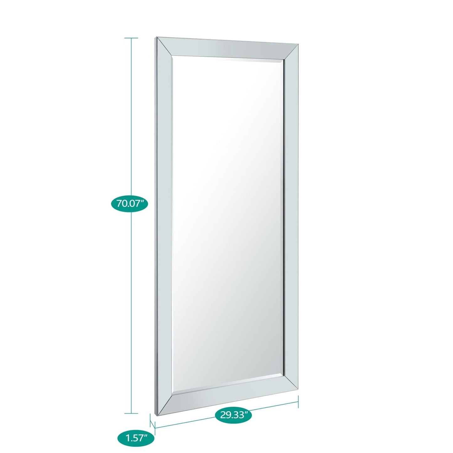 Grand miroir à perles pleine longueur - Miroir pleine taille surdimensionné, à poser ou à accrocher au mur