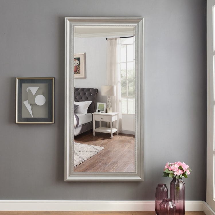 Grand miroir à perles pleine longueur - Miroir pleine taille surdimensionné, à poser ou à accrocher au mur