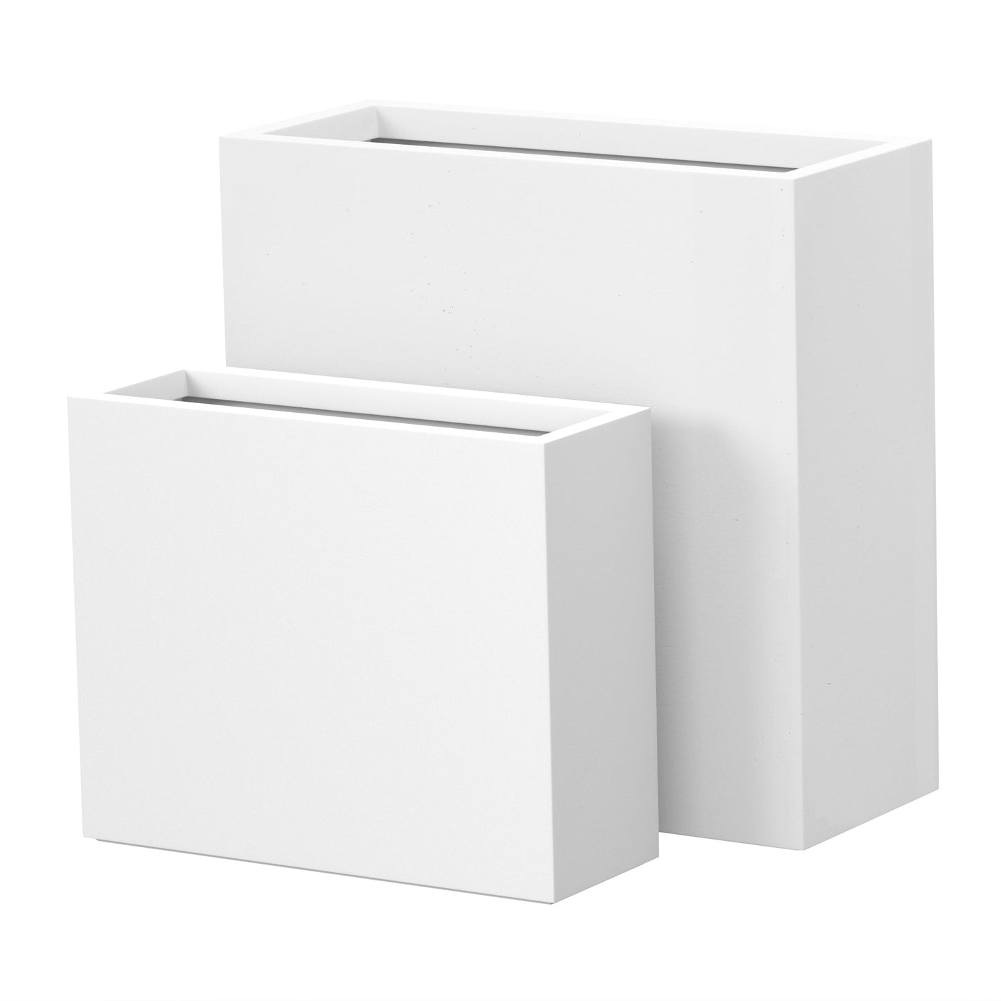 Grandes jardinières rectangulaires en béton / Grandes jardinières pour fleurs, pour intérieur et extérieur