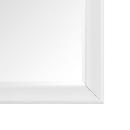 Grand miroir, miroir pleine taille, miroir rectangulaire mural suspendu, avec cadre en faux bois lisse.