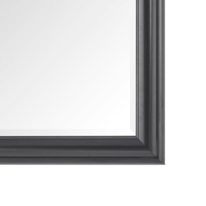 Grand miroir, miroir pleine taille, miroir rectangulaire mural suspendu, avec cadre en faux bois lisse.