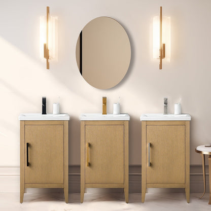 Meuble-lavabo de salle de bain Vanity Art avec lavabo simple, plateau en céramique, disponible en 20, 24 ou 30 pouces.