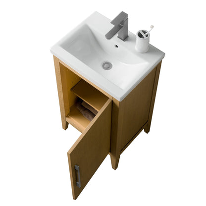 Meuble-lavabo de salle de bain Vanity Art avec lavabo simple, plateau en céramique, disponible en 20, 24 ou 30 pouces.