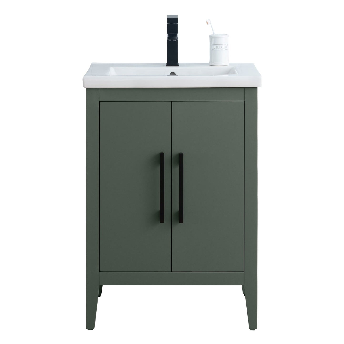 Meuble-lavabo de salle de bain Vanity Art avec lavabo simple, plateau en céramique, disponible en 20, 24 ou 30 pouces.