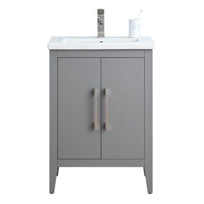 Meuble-lavabo de salle de bain Vanity Art avec lavabo simple, plateau en céramique, disponible en 20, 24 ou 30 pouces.