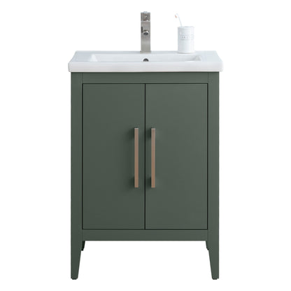 Meuble-lavabo de salle de bain Vanity Art avec lavabo simple, plateau en céramique, disponible en 20, 24 ou 30 pouces.