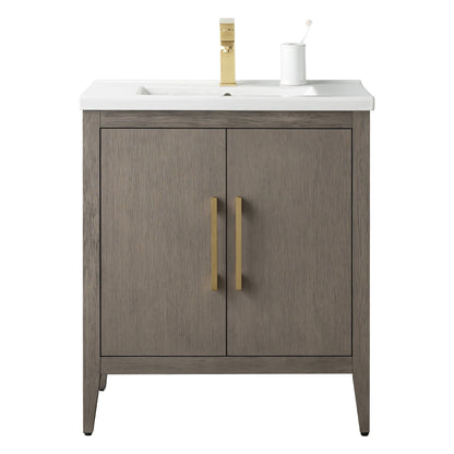 Meuble-lavabo de salle de bain Vanity Art avec lavabo simple, plateau en céramique, disponible en 20, 24 ou 30 pouces.