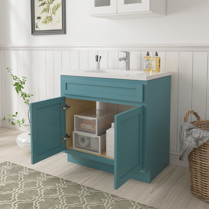 Meuble-lavabo de salle de bain Art Vanity à 36 pouces avec lavabo simple.