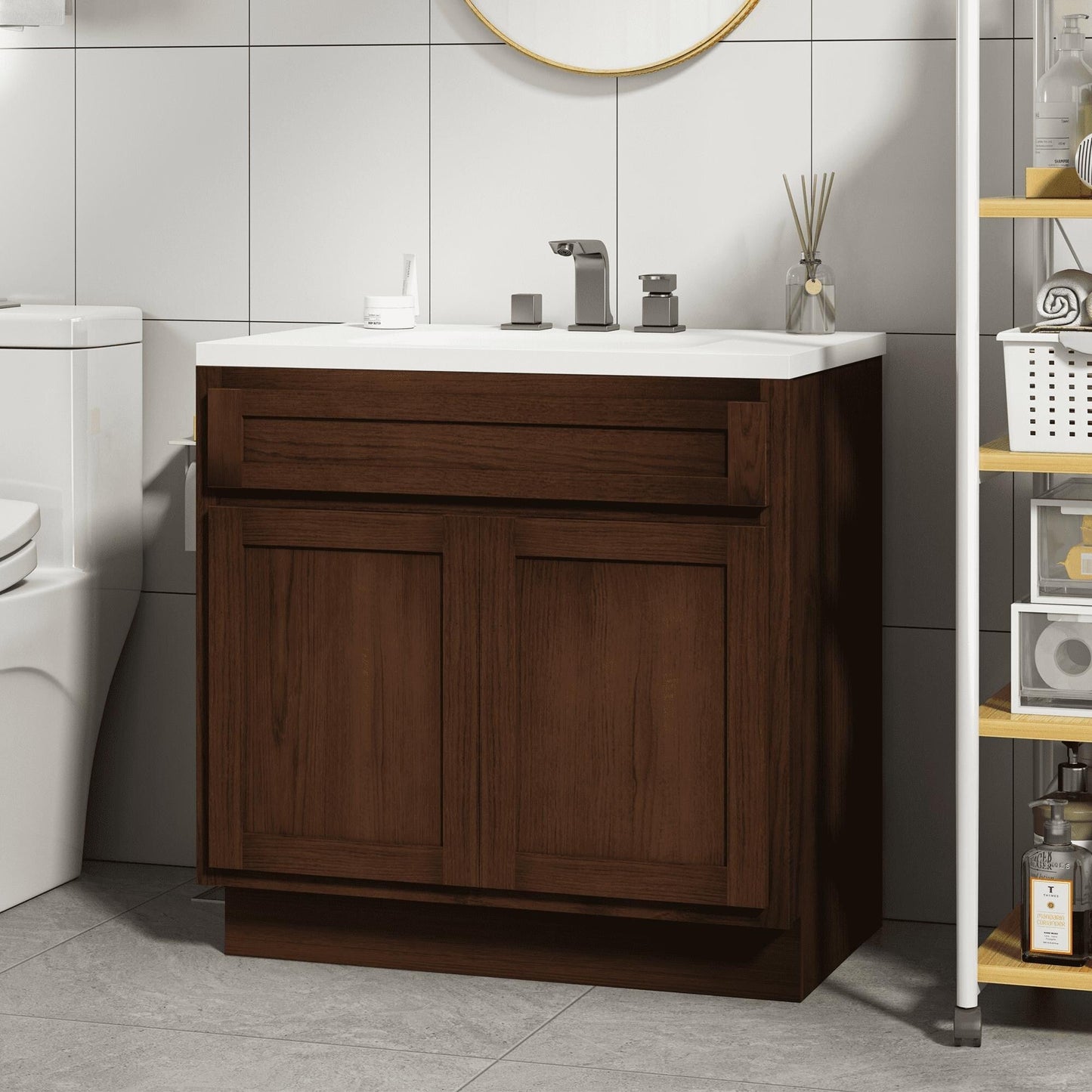 Meuble-lavabo de salle de bain Art Vanity à 36 pouces avec lavabo simple.