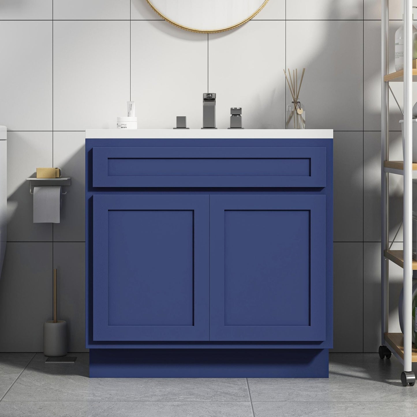 Meuble-lavabo de salle de bain Art Vanity à 36 pouces avec lavabo simple.