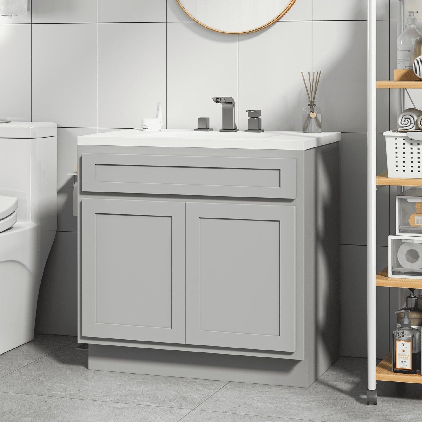 Meuble-lavabo de salle de bain Art Vanity à 36 pouces avec lavabo simple.