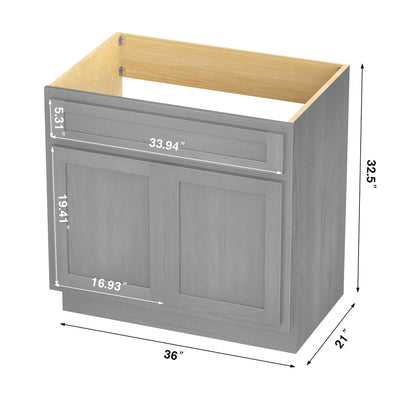 Meuble-lavabo de salle de bain Art Vanity à 36 pouces avec lavabo simple.