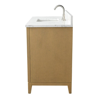 Meuble-lavabo Vanity Art avec lavabo en céramique et plan de travail en marbre composite.