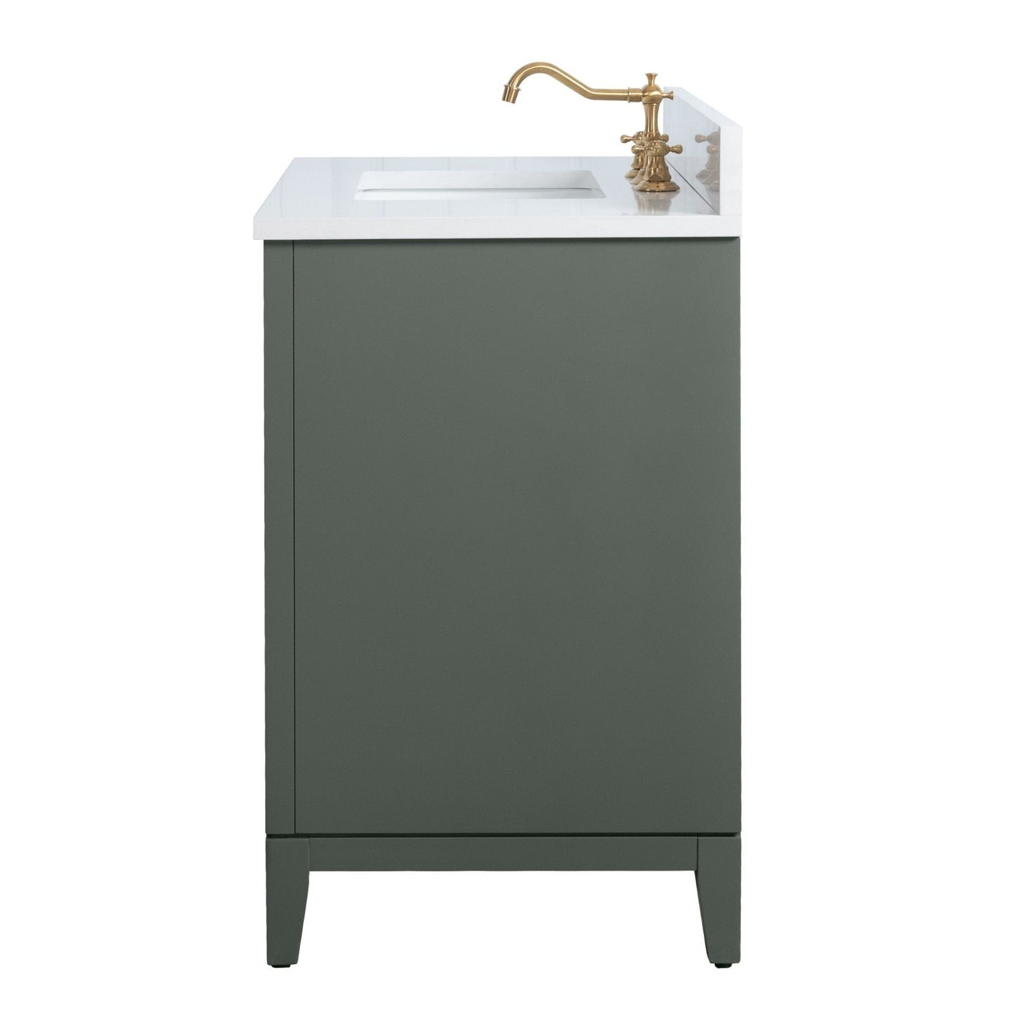 Meuble-lavabo Vanity Art avec lavabo en céramique et plan de travail en marbre composite.