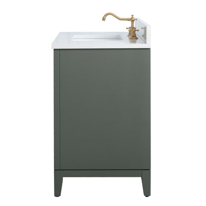 Meuble-lavabo Vanity Art avec lavabo en céramique et plan de travail en marbre composite.