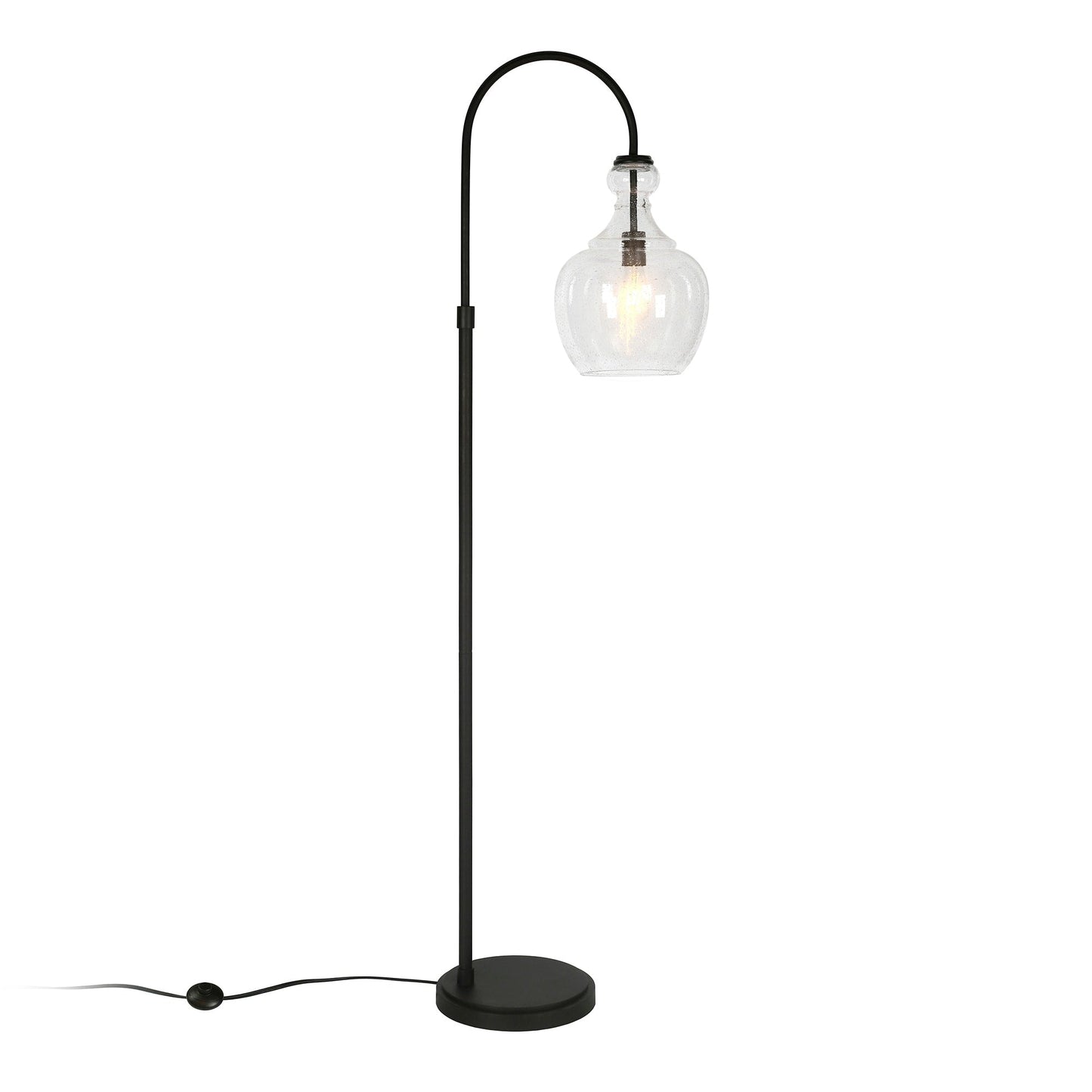 Lampe de sol à arc Verona avec abat-jour en verre