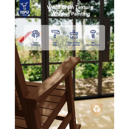 WINSOON Chaise à bascule d'extérieur résistante aux intempéries, lot de 2