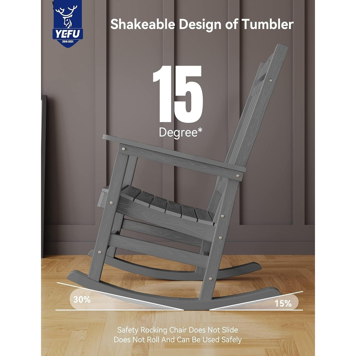 WINSOON Chaise à bascule d'extérieur résistante aux intempéries, lot de 2