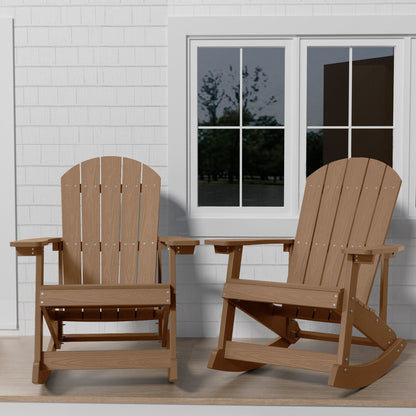 WINSOON Chaise à bascule d'extérieur résistante aux intempéries, lot de 2