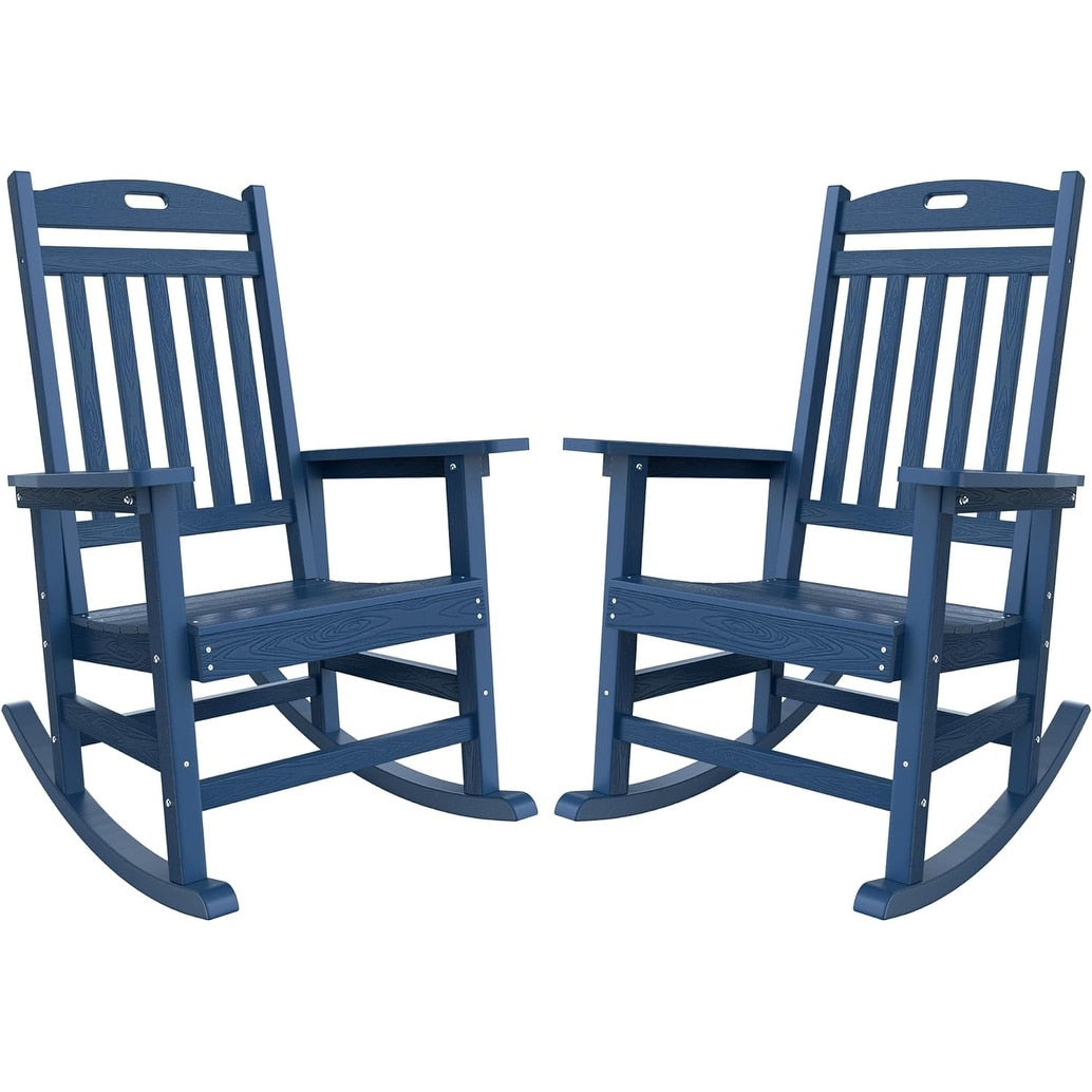 WINSOON Chaise à bascule d'extérieur résistante aux intempéries, lot de 2