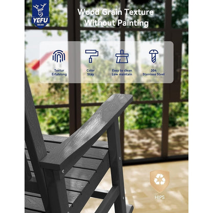 WINSOON Chaise à bascule d'extérieur résistante aux intempéries, lot de 2