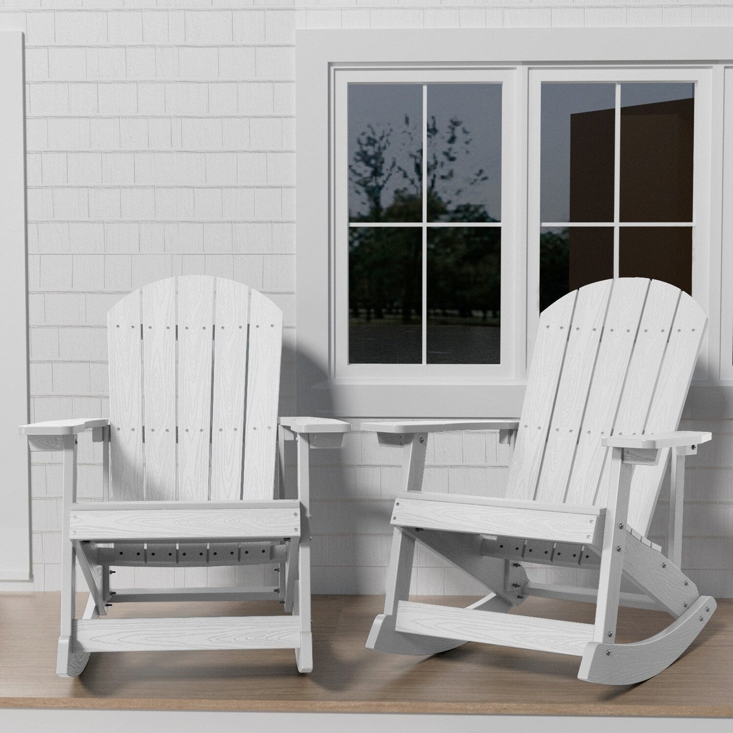 WINSOON Chaise à bascule d'extérieur résistante aux intempéries, lot de 2