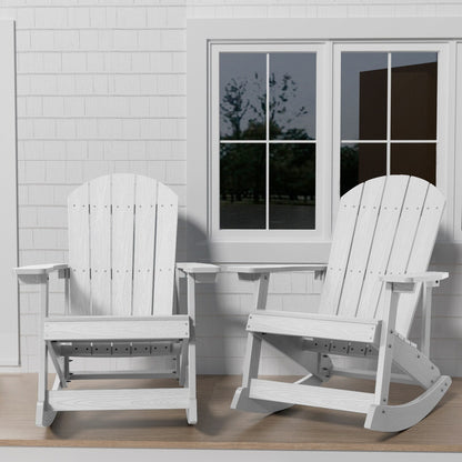 WINSOON Chaise à bascule d'extérieur résistante aux intempéries, lot de 2