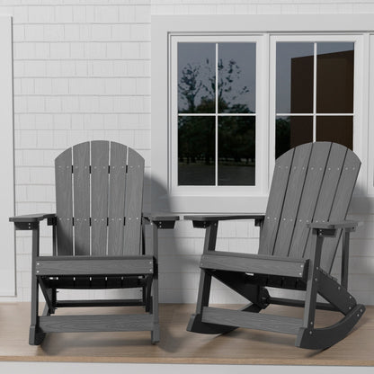 WINSOON Chaise à bascule d'extérieur résistante aux intempéries, lot de 2