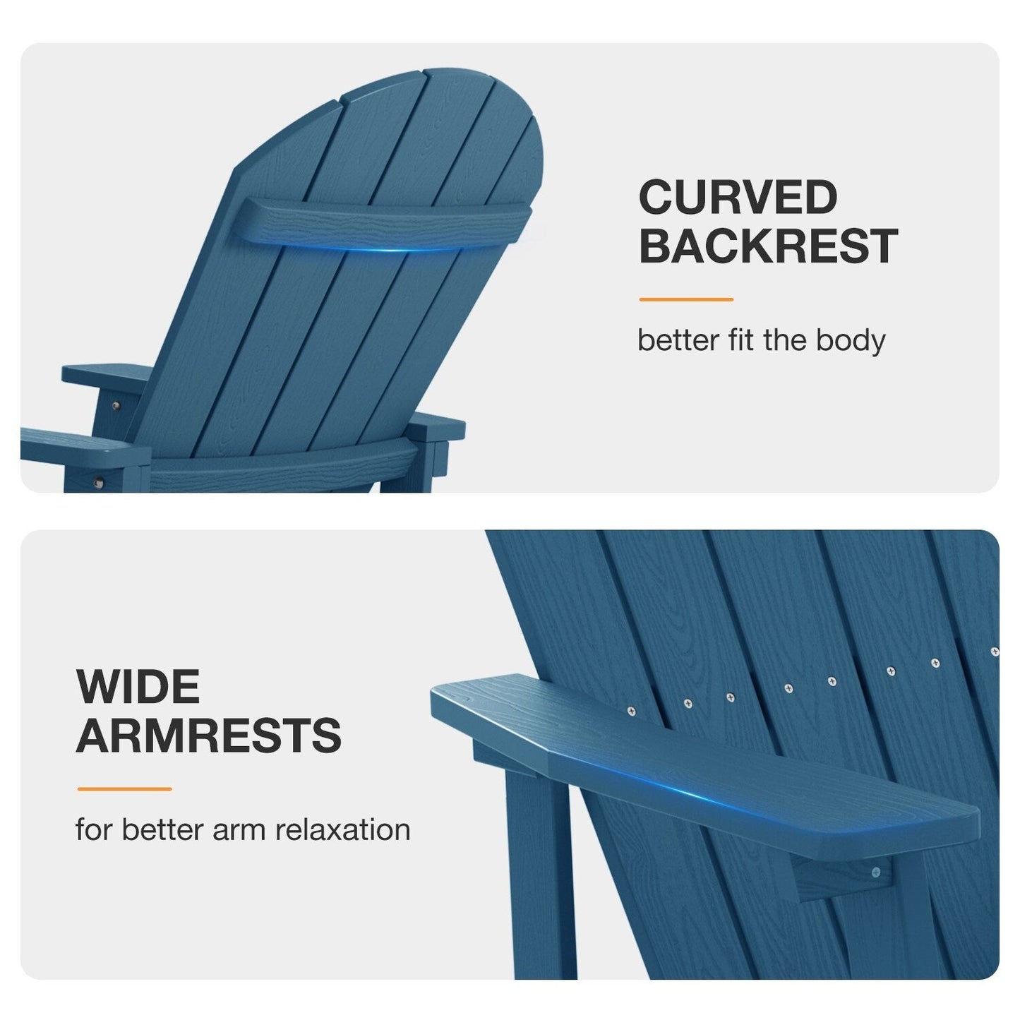 WINSOON Chaise à bascule d'extérieur résistante aux intempéries, lot de 2