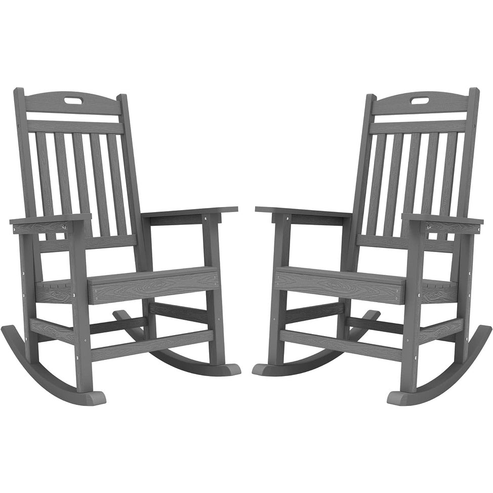 WINSOON Chaise à bascule d'extérieur résistante aux intempéries, lot de 2