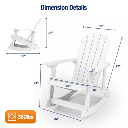 WINSOON Chaise à bascule d'extérieur résistante aux intempéries, lot de 2