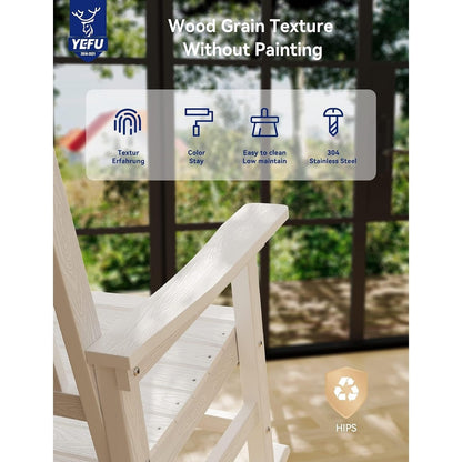 WINSOON Chaise à bascule d'extérieur résistante aux intempéries, lot de 2