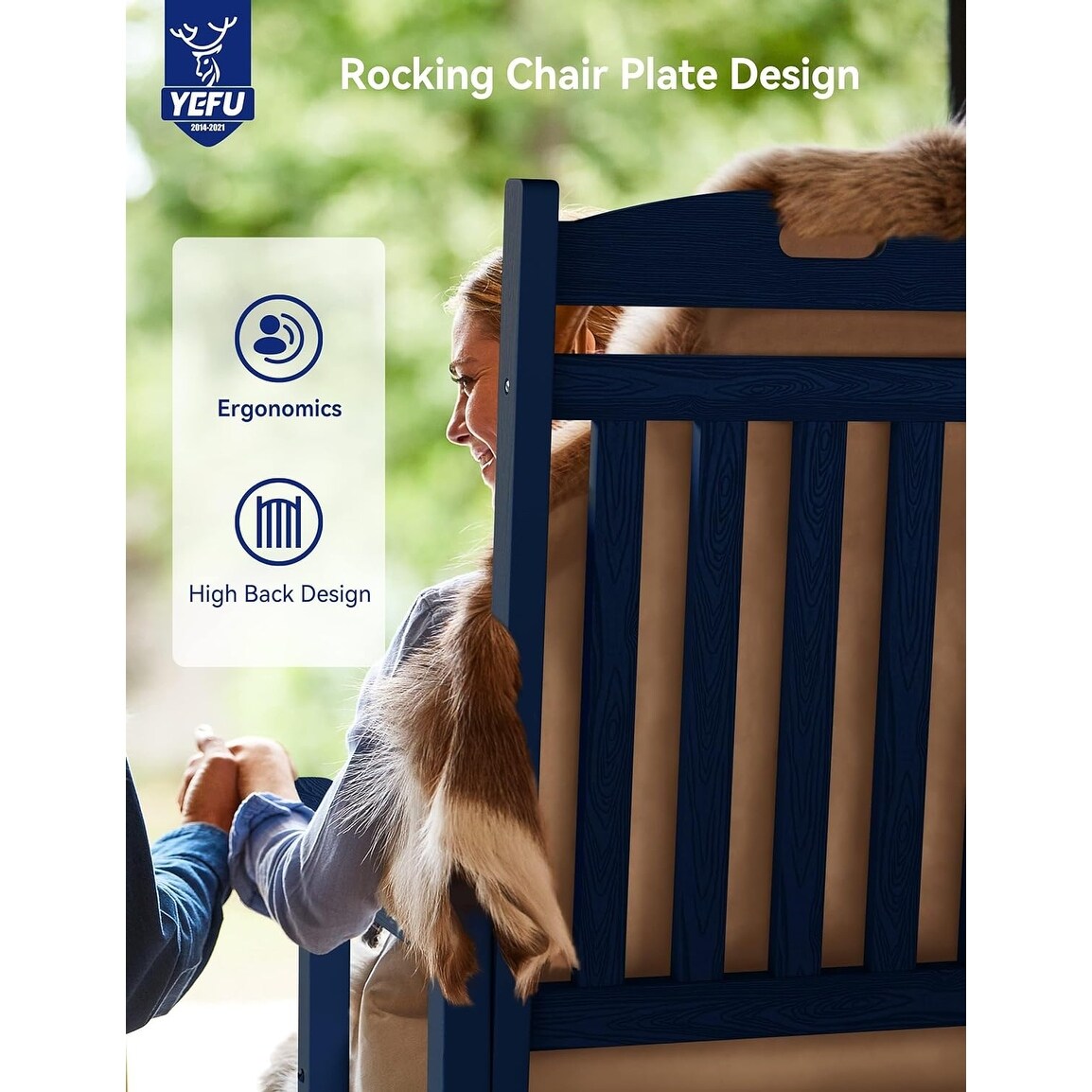 WINSOON Chaise à bascule d'extérieur résistante aux intempéries, lot de 2