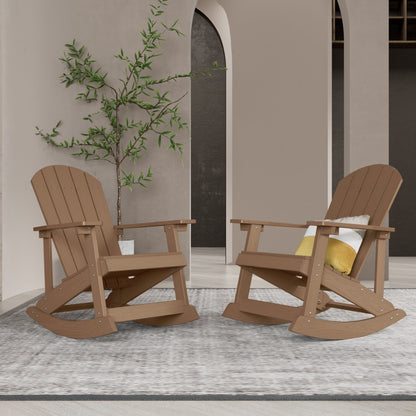 WINSOON Chaise à bascule d'extérieur résistante aux intempéries, lot de 2