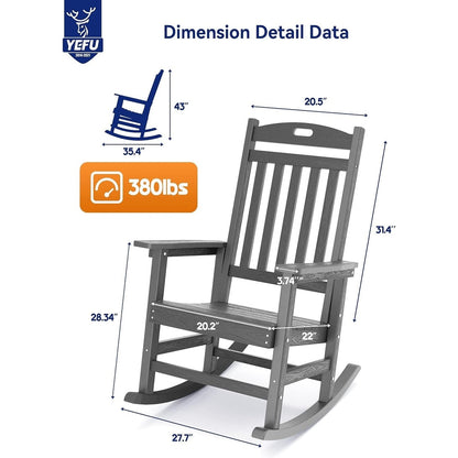WINSOON Chaise à bascule d'extérieur résistante aux intempéries, lot de 2