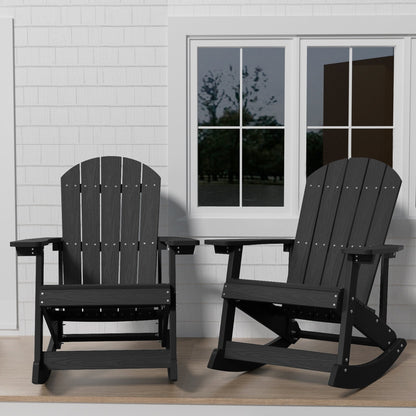 WINSOON Chaise à bascule d'extérieur résistante aux intempéries, lot de 2