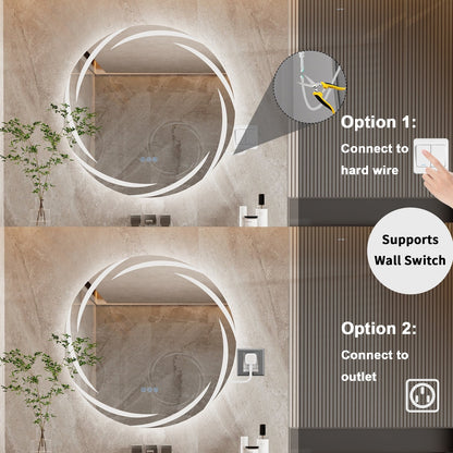 Miropoir de salle de bain à LED étanche, avec éclairage tactile, anti-buée, vanité, intensité variable.