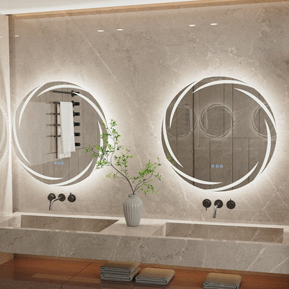 Miropoir de salle de bain à LED étanche, avec éclairage tactile, anti-buée, vanité, intensité variable.