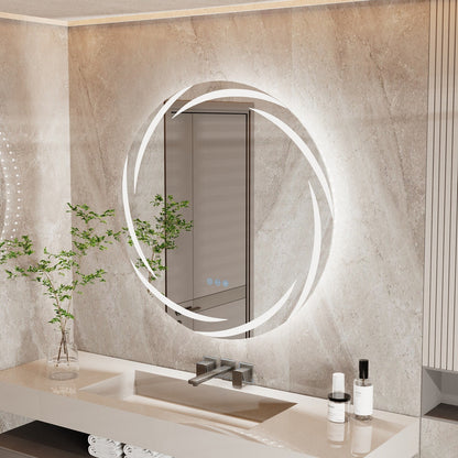 Miropoir de salle de bain à LED étanche, avec éclairage tactile, anti-buée, vanité, intensité variable.