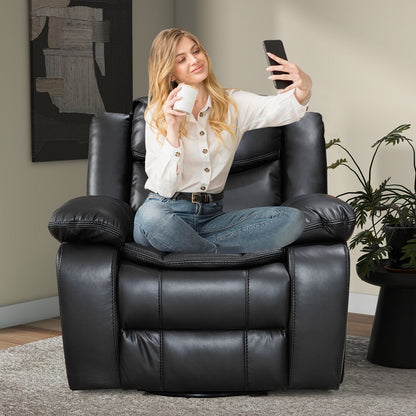 Fauteuil inclinable large en cuir durable avec massage et chauffage.